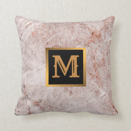 Elegant Modern Marble Black Guld Kudde