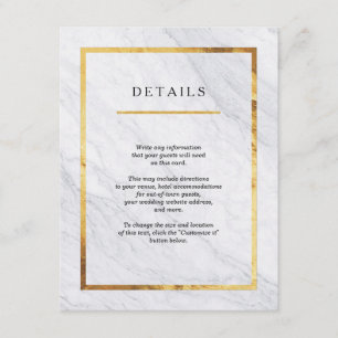 Elegant Modern Marble Guld Bröllop för in kort