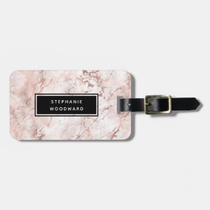 Elegant Modern Marble Personlig Ro Guld Bagagebricka