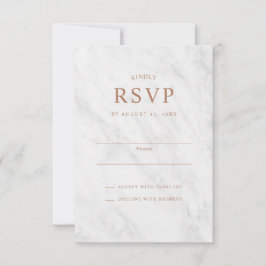 Elegant Modern Marble Ro Guld Bröllop OSA Card Inbjudningar