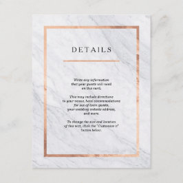 Elegant Modern Marble & Ro Guld Infoga kort