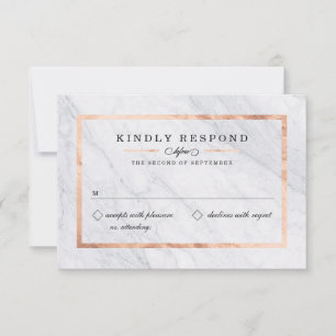 Elegant Modern Marble & Ro Guld OSA kort