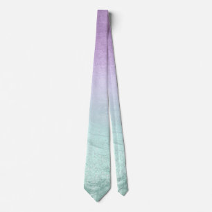 Elegant modern marmor av lila och mynta glitter slips
