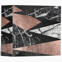 Elegant modern marmor, rosa guld & svart triangel