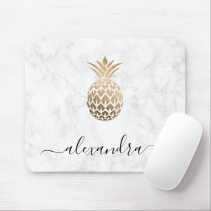 Elegant modern marmorananas av koppar, guld musmatta