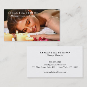 Elegant Modern Massage Terapeut Visitkort