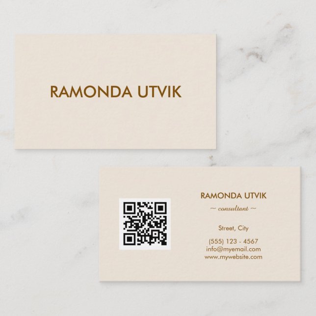 Elegant Modern med QR-kod Visitkort (Fram/baksida)