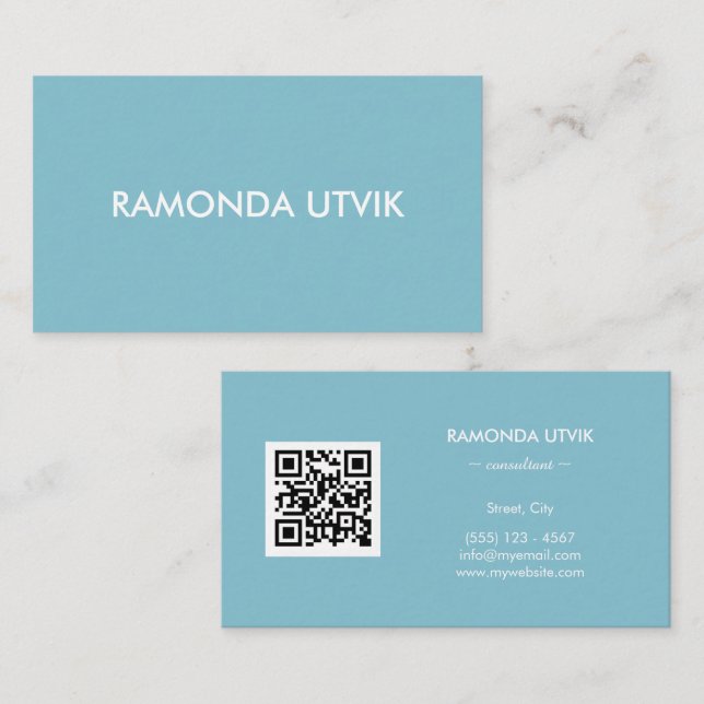 Elegant Modern med QR-kod Visitkort (Fram/baksida)