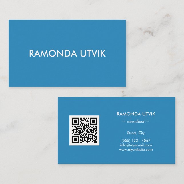 Elegant Modern med QR-kod Visitkort (Fram/baksida)