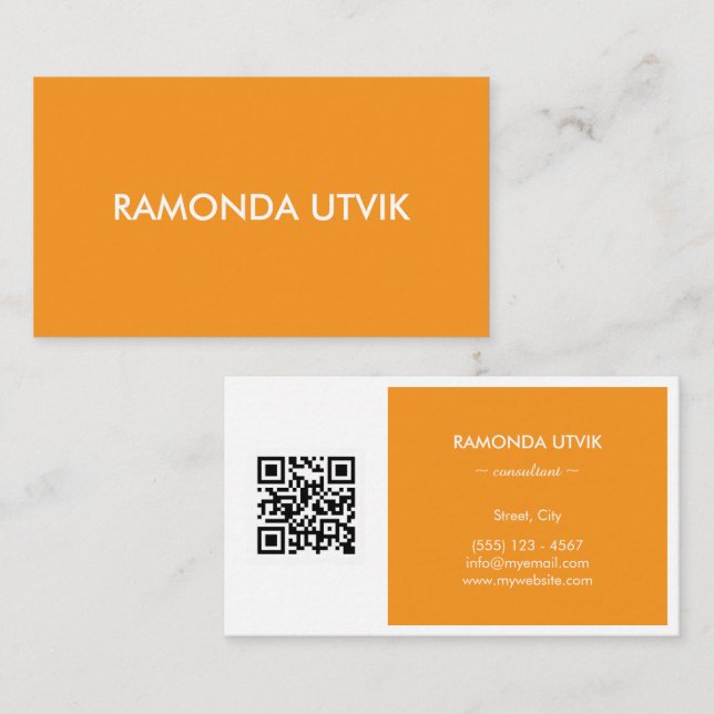 Elegant Modern med QR-kod Visitkort (Fram/baksida)