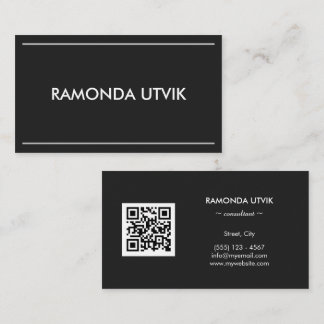 Elegant Modern med QR-kod Visitkort