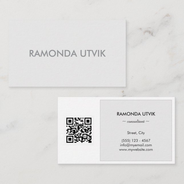 Elegant Modern med QR-kod Visitkort (Fram/baksida)