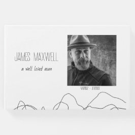 Elegant Modern Memorial Photo Guest Bok