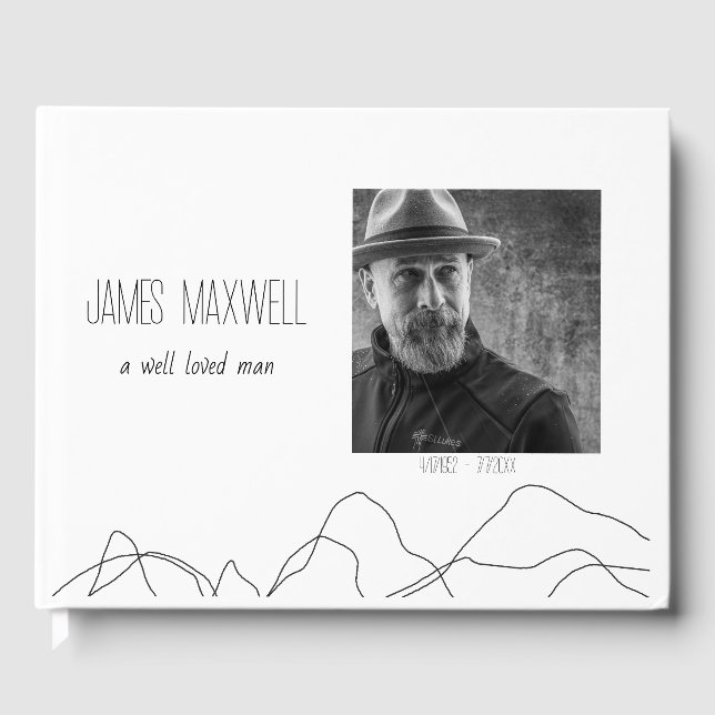 Elegant Modern Memorial Photo Guest Bok (Framsida)