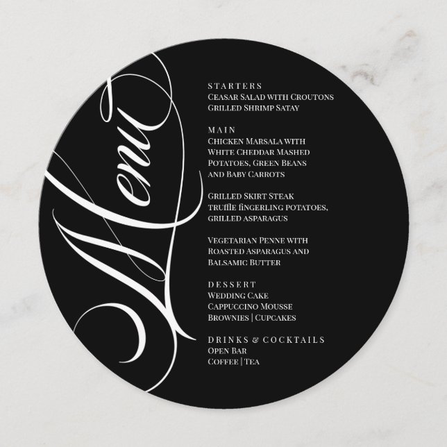 Elegant modern Menu Black and White Meny (Framsida)