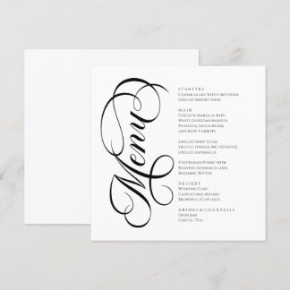 Elegant modern Menu Black and White Meny