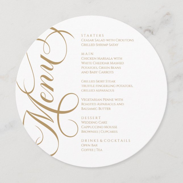 Elegant modern Menu White and Gold Meny (Framsida)