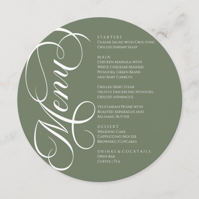 Elegant modern Menu White and Green Meny (Framsida)