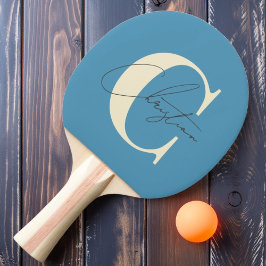 Elegant modern mid-century-monogram akvabord pingisracket
