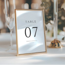 Elegant Modern Minimal Bröllop-Bordsnummer-kort