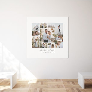 Elegant modern minimal fotokollage bröllop poster