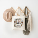 Elegant modern minimal fotokollage bröllop tygkasse<br><div class="desc">Elegant modern bröllop-fotokollage med minimal personlig,  enkel,  ren linjer-familjpresent till väskan.</div>