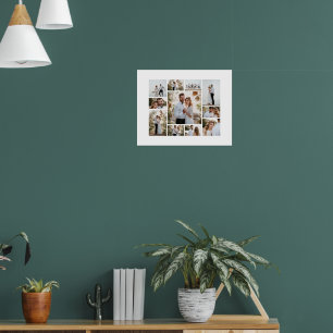 Elegant modern minimal fotokollage ren poster