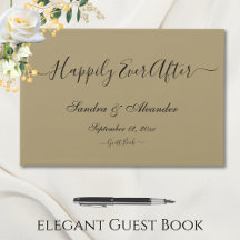 Elegant Modern Minimal Golden Tan Bröllop
