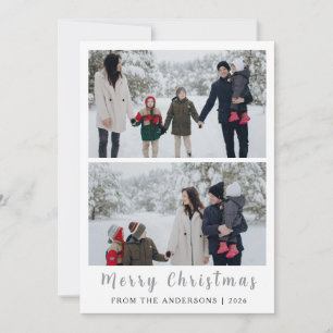 Elegant Modern Minimal jul-familj 2 Foto Ho Julkort