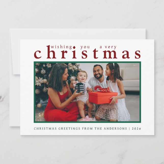 Elegant Modern minimal jul | Modern familj Julkort (Framsida)