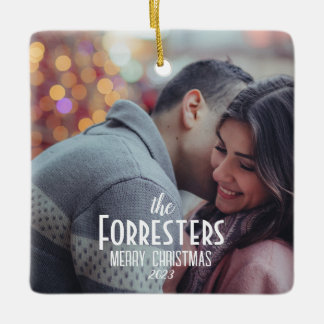 Elegant Modern Minimal jul, par foto Julgransprydnad Keramik