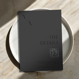 Elegant Modern minimal projektionsyta, svart Bröll Tilläggskort