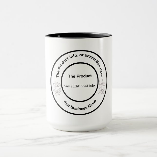 Elegant Modern Minimal Svart Och Vitt Produkt Mugg (Center)