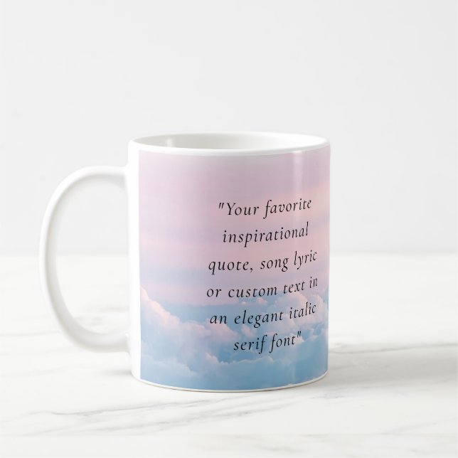 Elegant Modern Minimalist 2 Custom Quote Kaffemugg (Vänster)