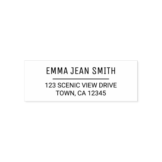 Elegant Modern Minimalist All Caps Returadress Självfärgande Stämpel (Design)