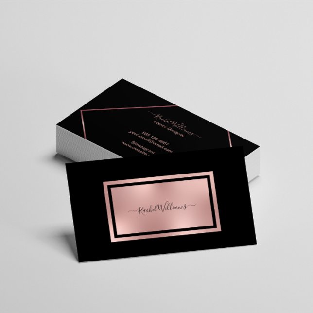 Elegant Modern Minimalist Black Guld Ro Visitkort (Skapare uppladdad)