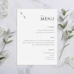 Elegant Modern Minimalist Bröllop Menu Meny<br><div class="desc">Modern bröllop-meny med elegant minimalistisk typografi i svart och vitt färg.</div>