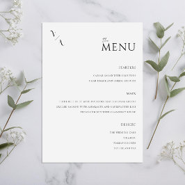 Elegant Modern Minimalist Bröllop Menu Meny