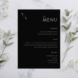 Elegant Modern Minimalist Bröllop Menu Meny