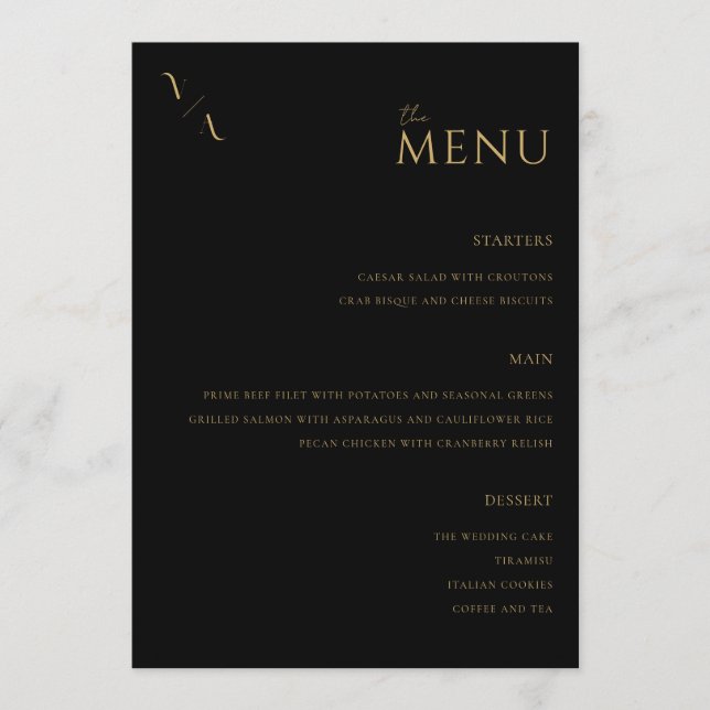 Elegant Modern Minimalist Bröllop Menu Meny (Framsida)