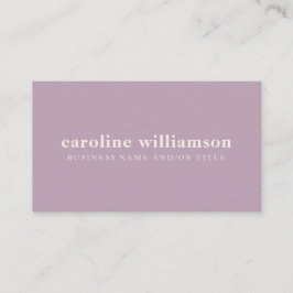 Elegant Modern Minimalist Dusty Lilac Visitkort