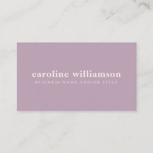 Elegant Modern Minimalist Dusty Lilac Visitkort
