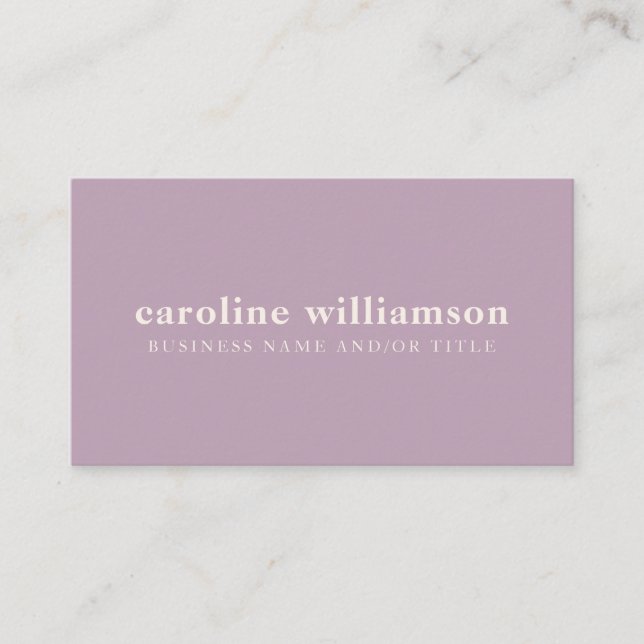 Elegant Modern Minimalist Dusty Lilac Visitkort (Framsida)