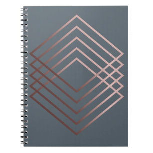 elegant modern minimalist falsk roséguld geometris anteckningsbok