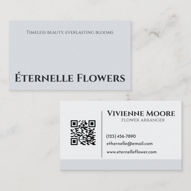 Elegant Modern Minimalist Florist Charm enkel Visitkort (Fram/baksida)