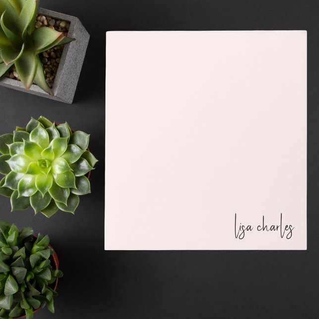 Elegant Modern Minimalist Girly Ljus rosa Anteckningsblock (Skapare uppladdad)