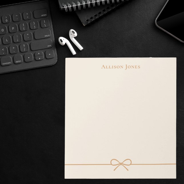 Elegant Modern Minimalist Girly Simple Cute Bow Anteckningsblock (Skapare uppladdad)