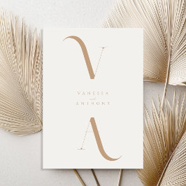 Elegant Modern Minimalist Ivory and Tan Wedding Inbjudningar