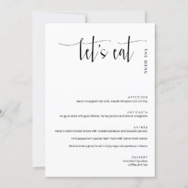 Elegant Modern Minimalist Låt oss Eat Tack Menu
