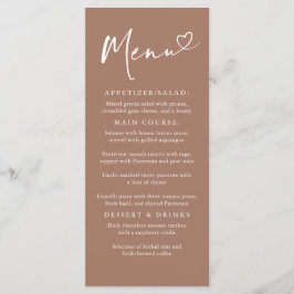 Elegant Modern Minimalist Light Brown Menu Meny